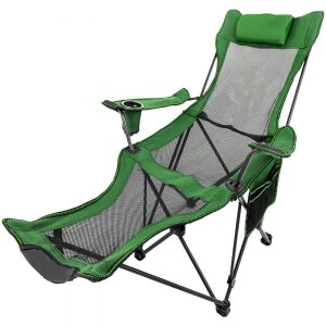 VEVOR Folding Mesh Camp Lounge Chair with Footrestm Cup Holder and Storage Bag