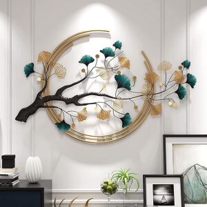 ZELKON 3D Ginkgo Leaf Metal Wall Decor 53" x 33" 