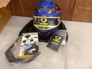 Soman Full Face Motorcycle Helmet with Wireless Headset 