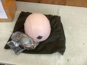 Half Face Motorcycle Helmet with Goggles 