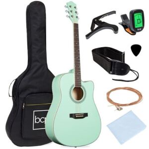 Full Size Beginner Acoustic Guitar Set with Case, Strap, Capo - 41in 