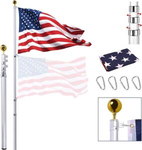 Panta 25FT Extra Thick Heavy Duty Telescopic Flagpole Flag Pole Kit