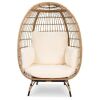 Wicker Egg Chair Oversized Indoor Outdoor Patio Lounger - Unknown if Hardware Complete 