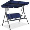 2-Seater Outdoor Canopy Swing Glider Bench w/ Textilene Fabric, Steel Frame 