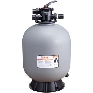 VEVOR 24-inch, Up to 65 GPM Flow Rate, Above Inground Swimming Pool Sand Filter System with 7-Way Multi-Port Valve, Filter, Backwash, Rinse, Recirculate, Waste, Winter, Closed Functions