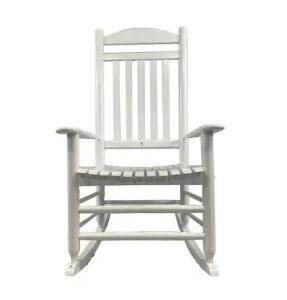 Hampton Bay Patio White Wood Outdoor Rocking Chair