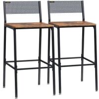 VEVOR Rustic Counter Height Square Bar Chairs with Backrest 29", Set of 2&nbsp;