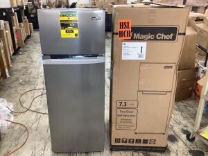 Magic Chef 7.3 cu. ft. 2-Door Mini Fridge with Freezer in Platinum Steel - Dented