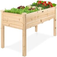 Raised Garden Bed, Elevated Wooden Planter Box w/ Foot Caps - 48x24x30in&nbsp;