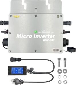 Y&H 600W Solar Grid Tie Micro Inverter Waterproof IP65 MPPT DC28-50V PV Input AC240V Output for 30V 36V Solar Panel 
