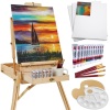 Portable Wooden French Easel w/ 32pc Beginners Ki 18.4"X8.2"X25.6"