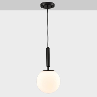 Modern Globe Pendant Lighting For Kitchen Island Black 8 Inch