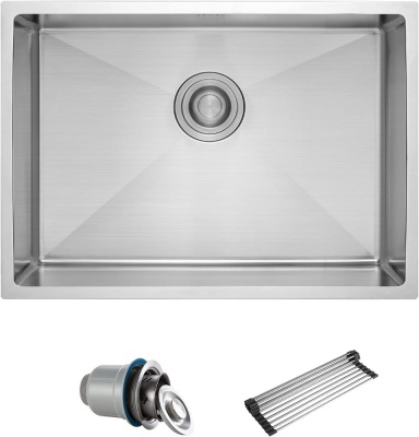  Gaomasck Kitchen Sink, 22 x 16.5 inch Undermount Kitchen Sink Single Bowl 16 Gauge Stainless Steel Sink, High-end Handmade for Kitchen Sink, Bar Sink