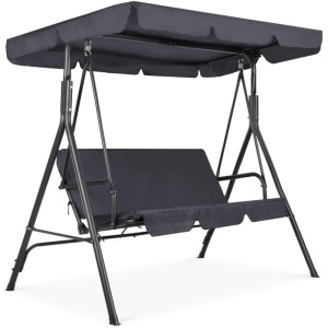 2-Person Outdoor Canopy Swing Glider Furniture w/ Cushions, Steel Frame 52.4"X20.5"X5.5"