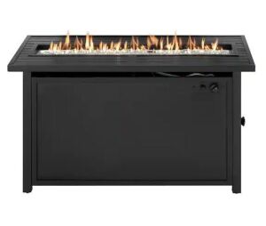 Hampton Bay 30 in. Outdoor Steel Propane Black Gas Fire Pit Table