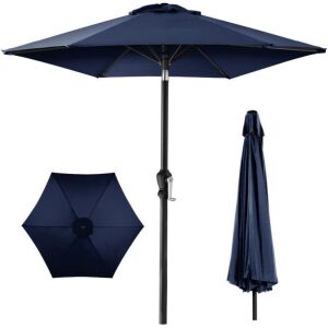 Outdoor Steel Market Patio Umbrella Decoration w/ Tilt, Crank Lift - 10ft 