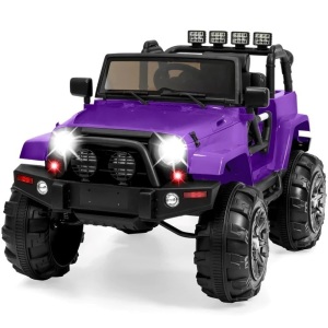 12V Kids Ride-On Truck Car Toy w/ 3 Speeds, LED, Remote, Bluetooth 44.9"X26.0"X14.6"