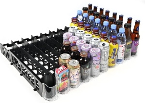 Display Technologies Visi-FAST® 12/16oz (Pack of 1) Drink Organizer, Fridge Can Dispenser, Soda Rack, Spring Loaded Beverage Storage, Bottled Water