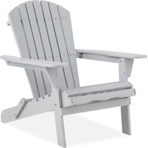 Folding Wooden Adirondack Chair, Accent Furniture w/ Natural Woodgrain 32.3"X9.8"X5.5"