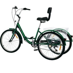 VEVOR 26’’ Wheels Adult Tricycle 7-Speed 