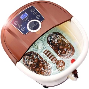 Ovitus Foot Spa Bath Massager with Heat,16 Pedicure Spa Motorized Shiatsu Roller Massage Feet, Frequency Conversion, O2 Bubbles, Adjustable Time