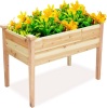 GADI Wood Raised Garden Bed, 100% Rot-Resistant Elevated Wood Planter Box Kit for Backyard, Patio, Balcony, Natural (Burlywood)