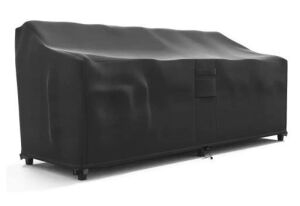 KHOMO GEAR Medium Black Love Seat Weatherproof Outdoor Patio Sofa Protector Cover