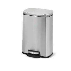 Innovaze 1.3 Gal./5-Liter Fingerprint Free Stainless Steel Rectangular Bathroom and Office Step-on Trash Can