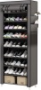 UDEAR 9 Tier Shoe Rack with Dustproof Cover Shoe Shelf Storage Organizer Grey