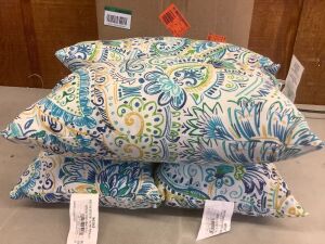 Baltic Paisley Lumbar Outdoor Throw Pillows, Set of 4 