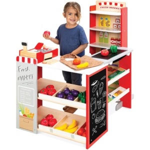 Kids Pretend Play Grocery Store Supermarket Toy Set w/ Accessories 36"X14.2"X7.9"