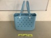 Light Blue Croc Tote Bag