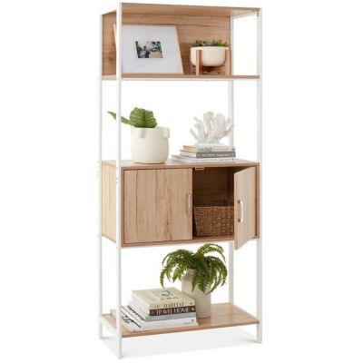 Storage Bookshelf for Living Room, Walkway w/ Cabinet, Elevated Design 