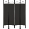 4-Panel Folding Privacy Screen Room Divider Decoration Accent, 6ft