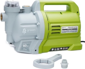 Green Expert 1HP Shallow Well Jet Pump with Prefilter Max Head 150FT Flow 1200GPH Portable Water Draining Transfer Pump for Home Garden Lawn Irrigation