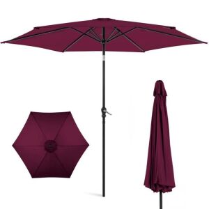 Outdoor Steel Market Patio Umbrella Decoration w/ Tilt, Crank Lift - 10ft 