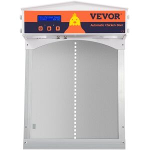 VEVOR Auto Close Gear Lifter Galvanized Poultry Gate with Evening and Morning Delayed Opening Timer & Light Sensor, Battery Powered LCD Screen