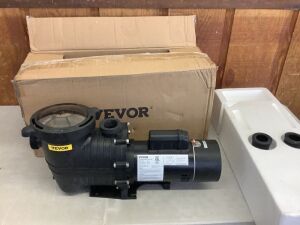 VEVOR Pool Pump 1.5HP 230V, Variable Dual Speed 1100W for Above Ground Pool, w/ Strainer Filter Basket, 5400 GPH Max. Flow