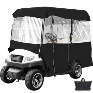 VEVOR 4-Person Golf Cart Enclosure with Transparent Windows, 4-Sided Fairway Deluxe, 300D, Fit for EZGO, Club Car, Yamaha Cart 