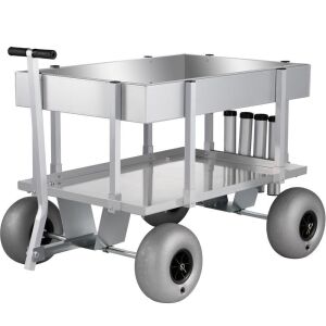 VEVOR Beach Fishing Cart w/ Balloon Tires for Sand 500lbs