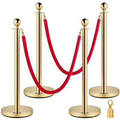 VEVOR Crowd Control Stanchion Set with Velvet Rope 