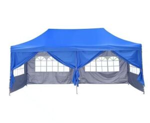 OVASTLKUY 10 ft. x 20 ft. Blue Pop up Canopy Tent