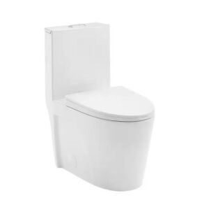 Swiss Madison St. Tropez 1-Piece 1.1/1.6 GPF Dual Flush Elongated Toilet in Glossy White, Seat Included