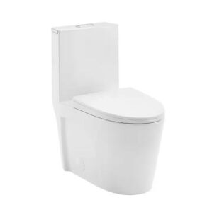 Swiss Madison St. Tropez 1-Piece 1.1/1.6 GPF Dual Flush Elongated Toilet in Glossy White, Seat Included