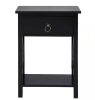 Black 1-Drawer Nightstand