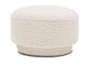 Jennifer Taylor Fuji 15" Mushroom Footstool Ottoman, Ivory White Boucle