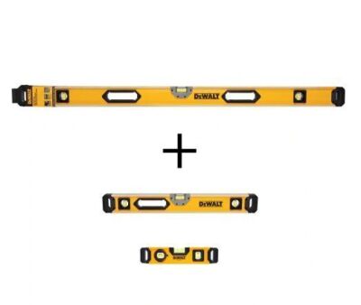 DEWALT 48 in. Magnetic Box Beam Level, 24 in. Magnetic Heavy Duty Box Beam Level and 9 in. Torpedo Level
