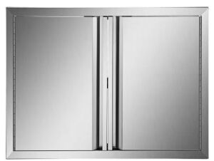 VEVOR BBQ Access Door 24 in. W x 24 in. H Double BBQ Door Stainless Steel with Recessed Handle