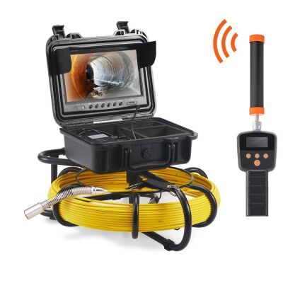 VEVOR Sewer Camera with 512Hz Locator, 165 ft/50 m, 9" Pipeline Inspection Camera with DVR Function, IP68 Camera with 12 Adjustable LEDs, A 16 GB SD Card 