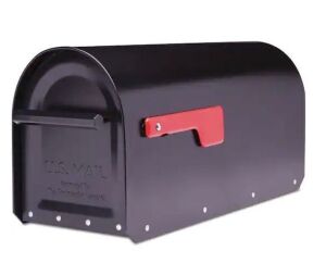 Architectural Mailboxes Sequoia Black, Large, Steel, Heavy Duty Post Mount Mailbox